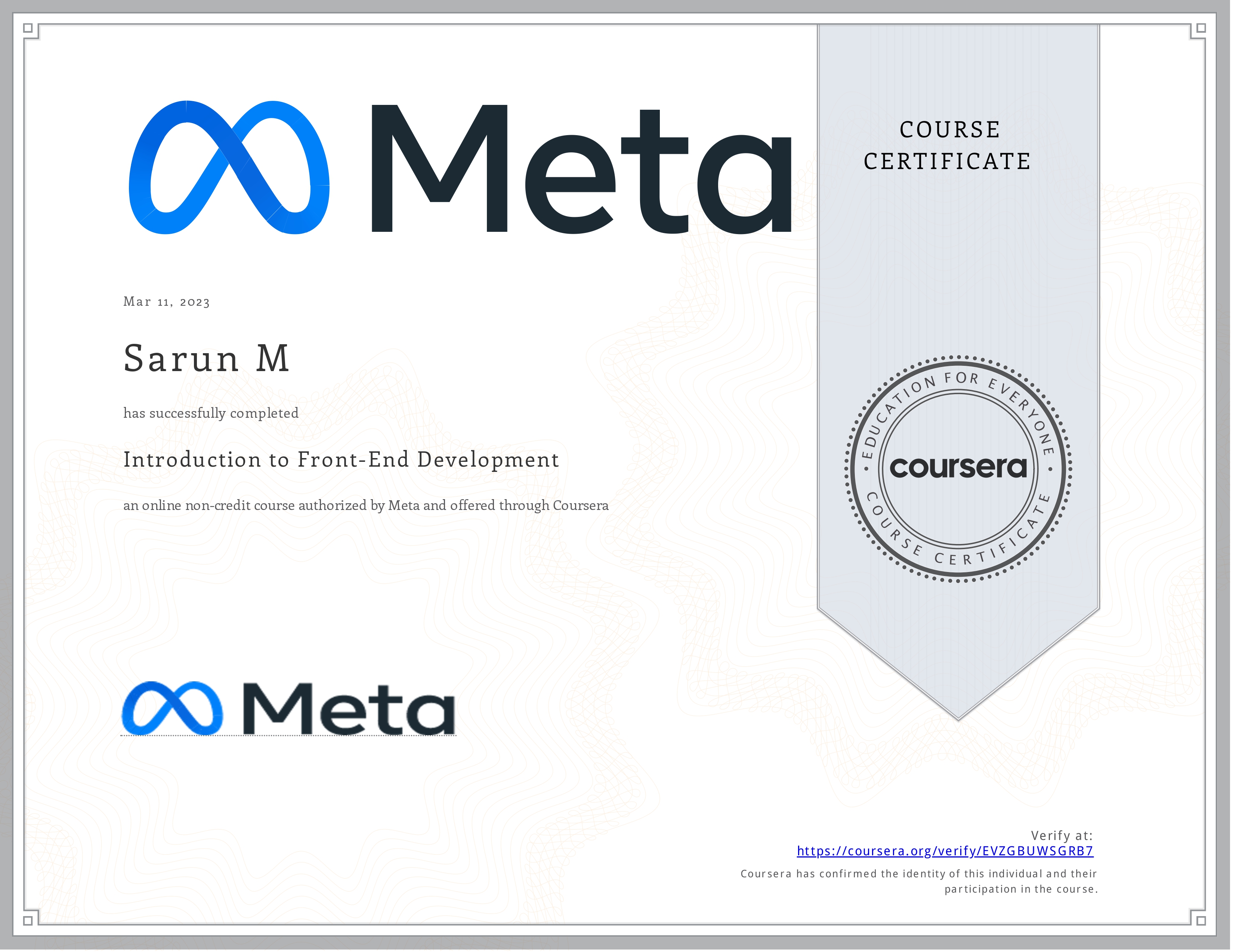 certificate